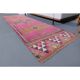Vintage Turkish Hand-Knotted Wool Cotton Pink Runner Rug 90x298