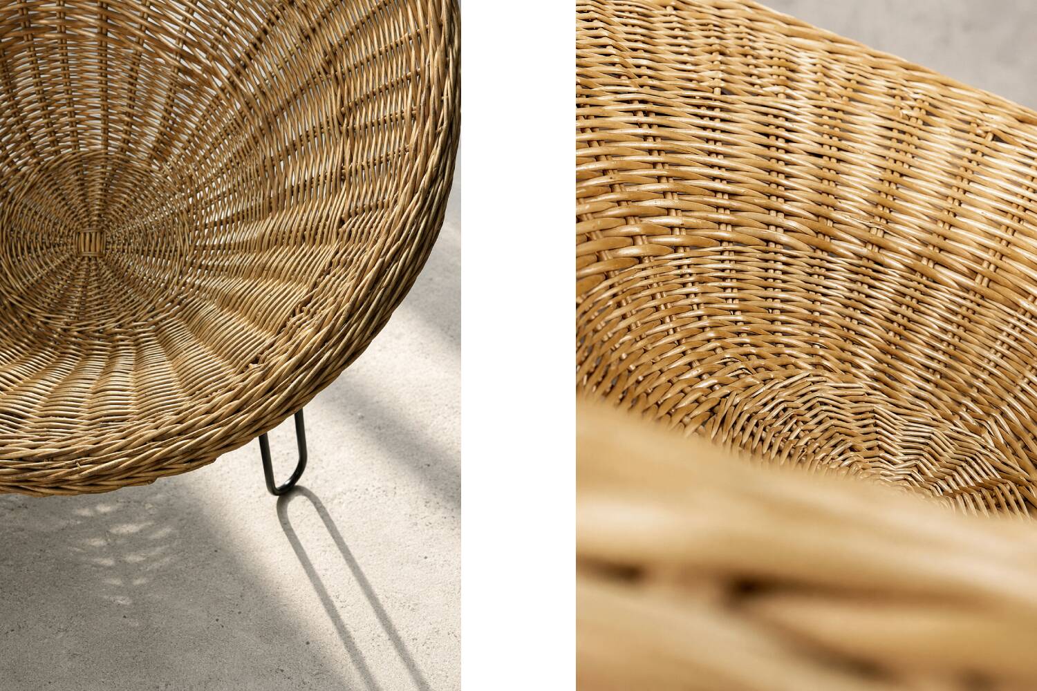 Vintage Mid-Century Italian Modern Boho Rattan Spherical Bowl Chair, 1950s