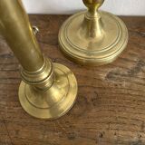 Golden brass candle holders