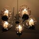 Chrome metal chandelier & cut glass