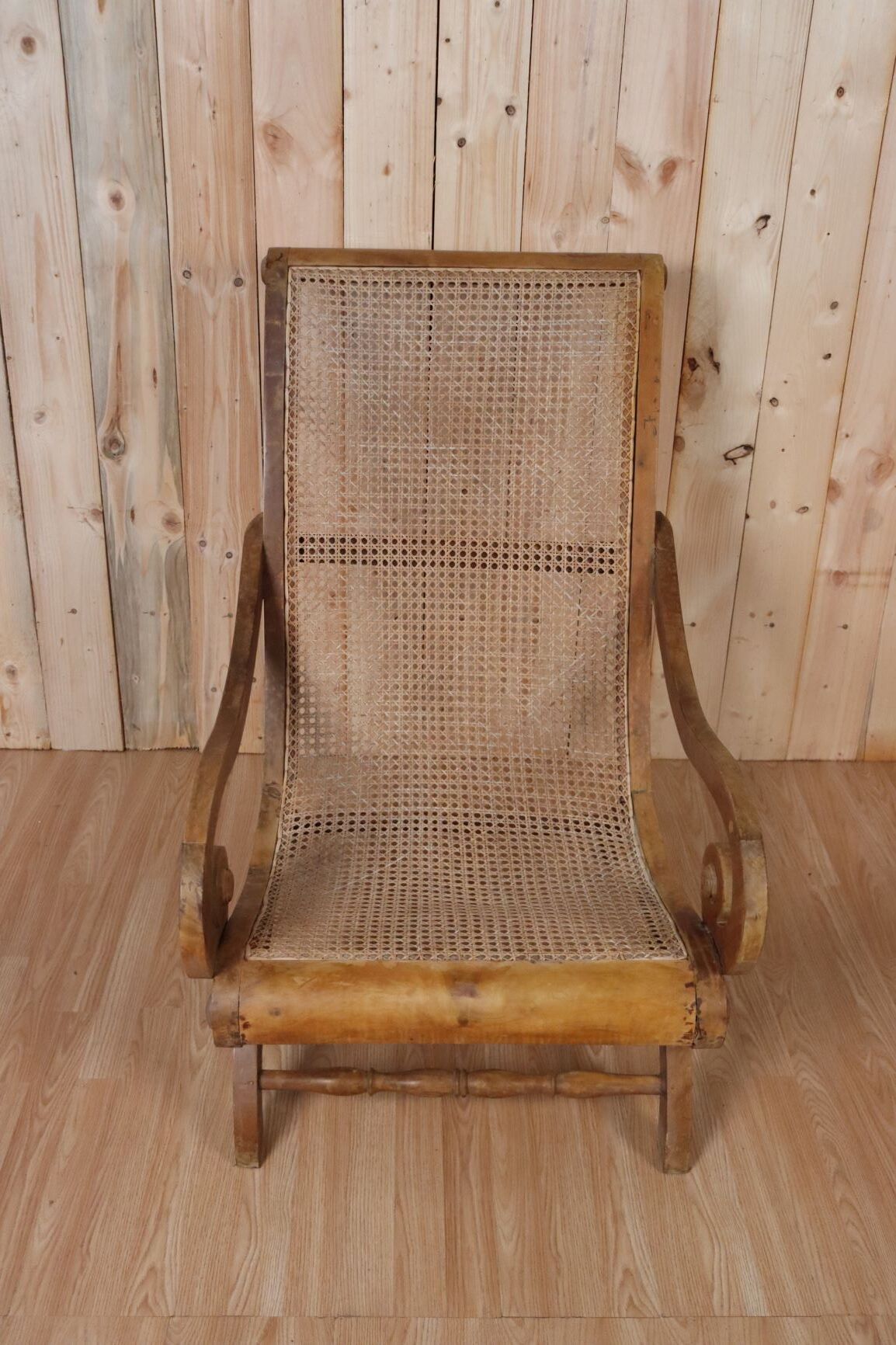 Solid wood chair and caning