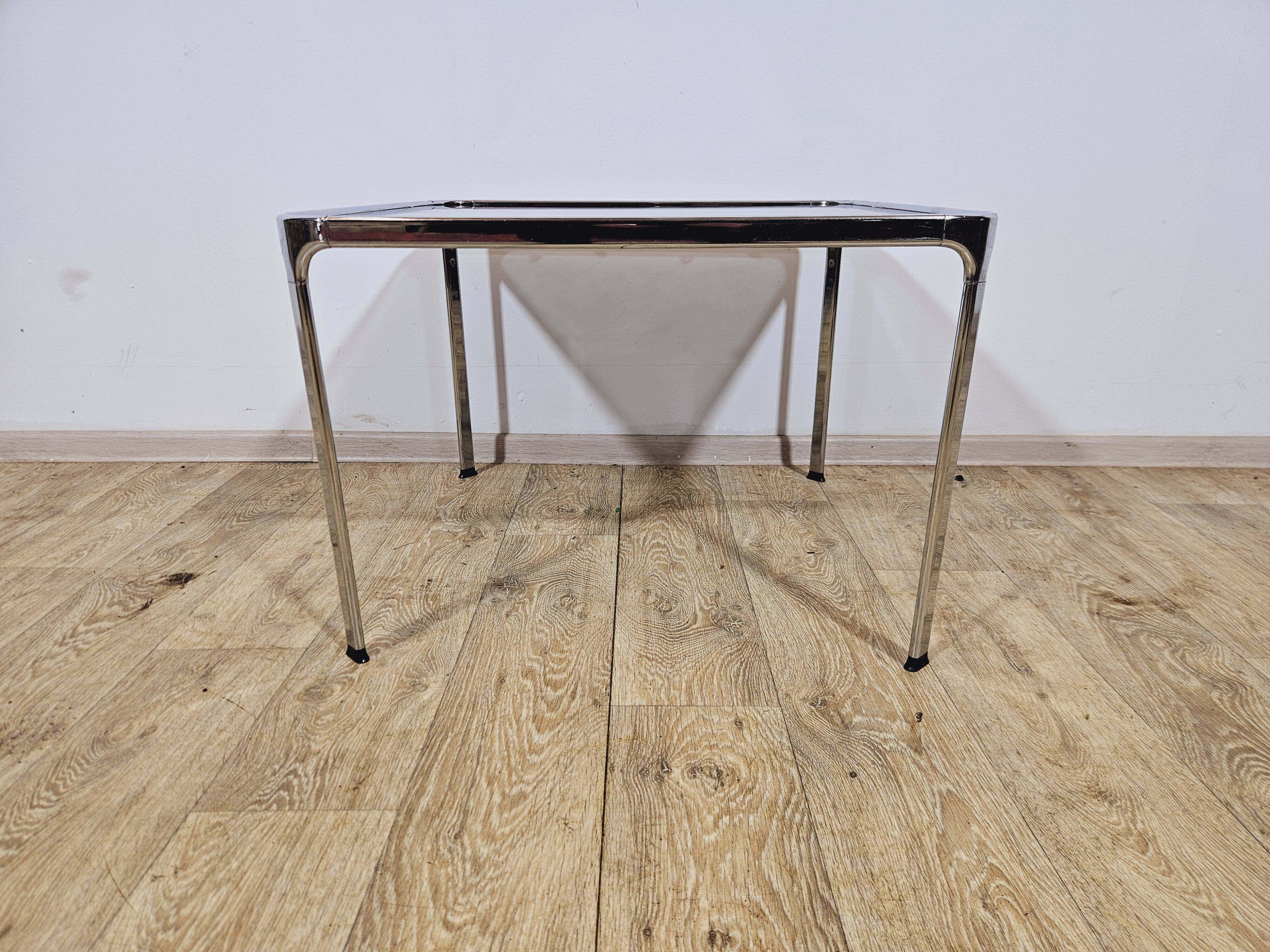 Mid-Century Modern Coffee Table – Chrome and Smoked Glass, Italy, 1970s.