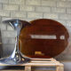ORANGE smoked glass tulip foot table Gastone Rinaldi