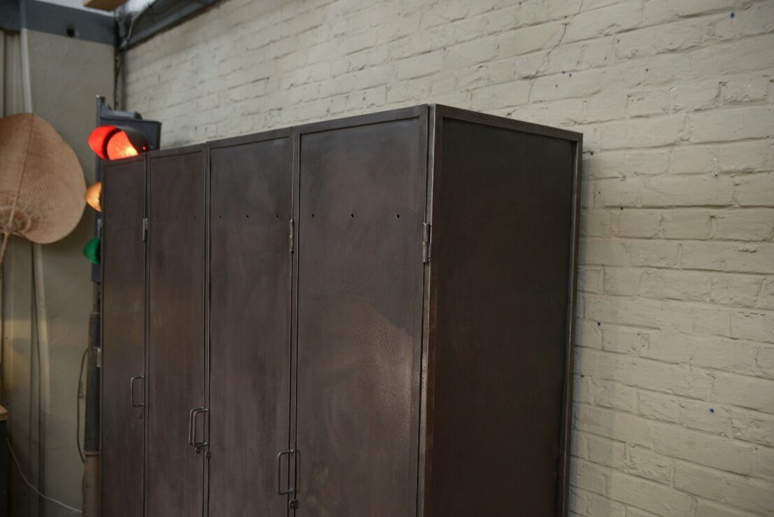Industrial cabinet 4 doors in metal 1950