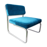 Petrole blue modernist armchair