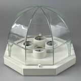 60s 70s ceiling lamp Glashütte Limburg Germany Plafoniere glass & metal