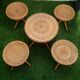 Summer Lounge 4 stools and coffee table Wicker of the 1960s