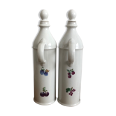 Porcelain bottle duo for mirabelle and raspberry brandy