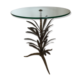 Vegetal leg table with glass top