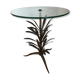 Vegetal leg table with glass top