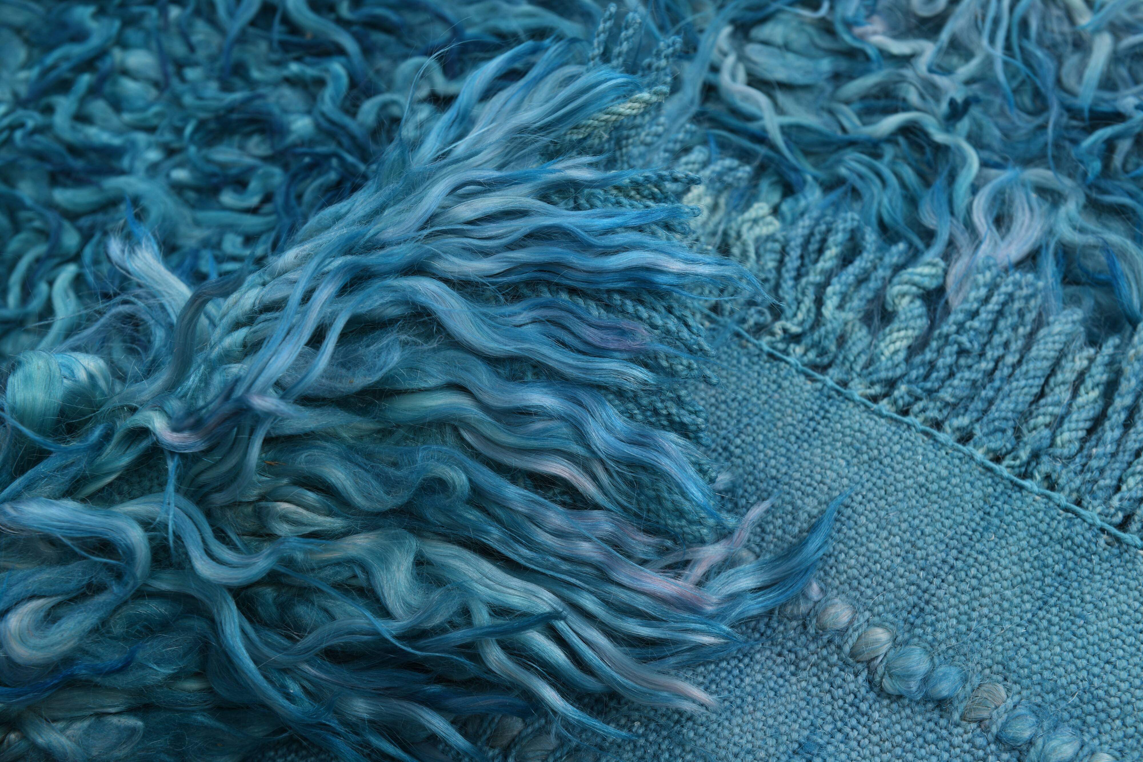 Long hairy bohemian kilim rug,268x325cm