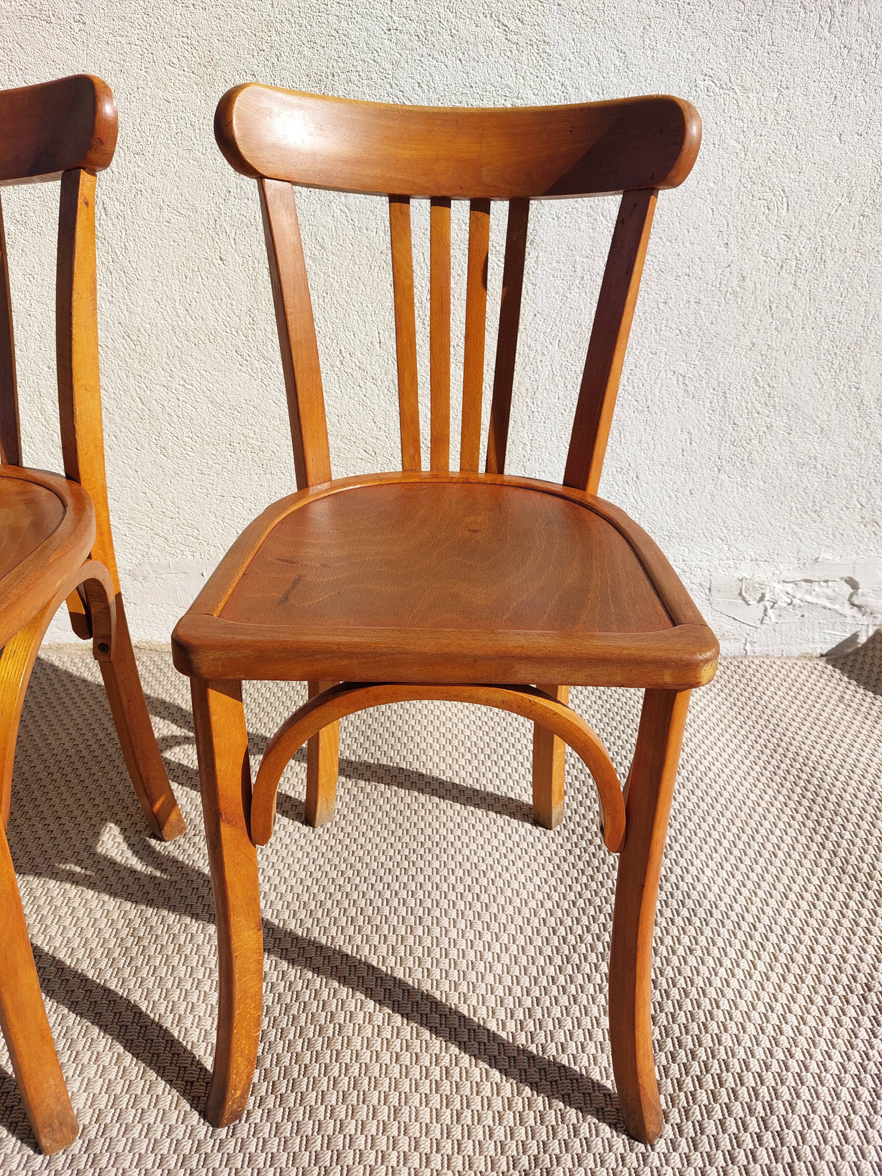 3 Luterma bistro chairs, medium oak finish