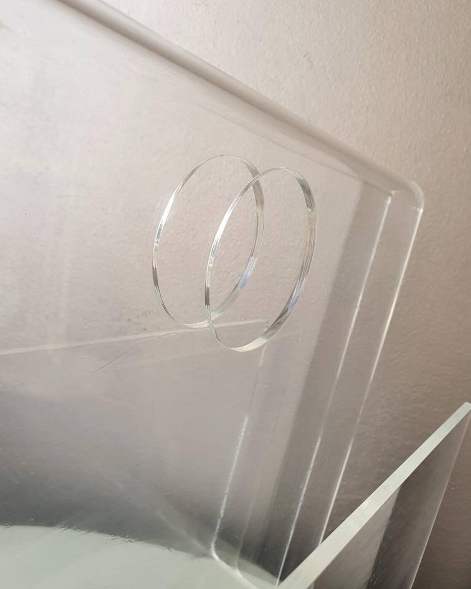 Vintage magazine holders in transparent plexiglass 1980s