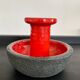 Vintage candle holder in glazed terracotta 70s