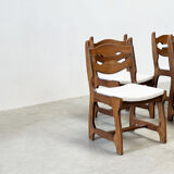 Set of six brutalist razorback dining chairs