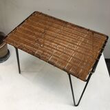 Rattan and metal coffee table by Raoul Guys