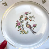6 Limoges Berry porcelain plates with bird of paradise motif