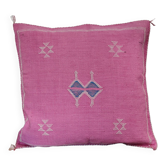 Coussin berbere en soie de cactus rose