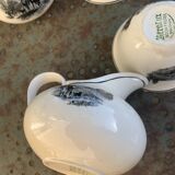 Coffee or tea service, earthenware with rustic motif, Keralux, Boch