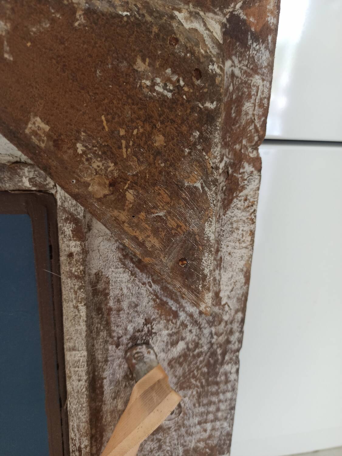 Shabby mirror, carved wooden frame