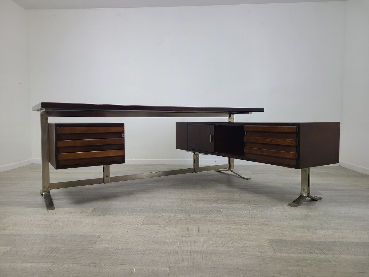 Design corner desk Gianni Moscatelli rosewood vintage 70s