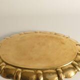 Hollywood Regency Large Oval Brass Tray by Firma Lars Holmström, Sweden 1940's
