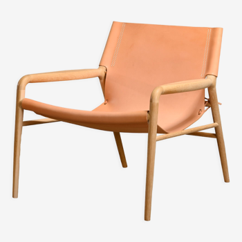 Dennis Marquart rama chair in natural leather and oak for Oxdenmarq