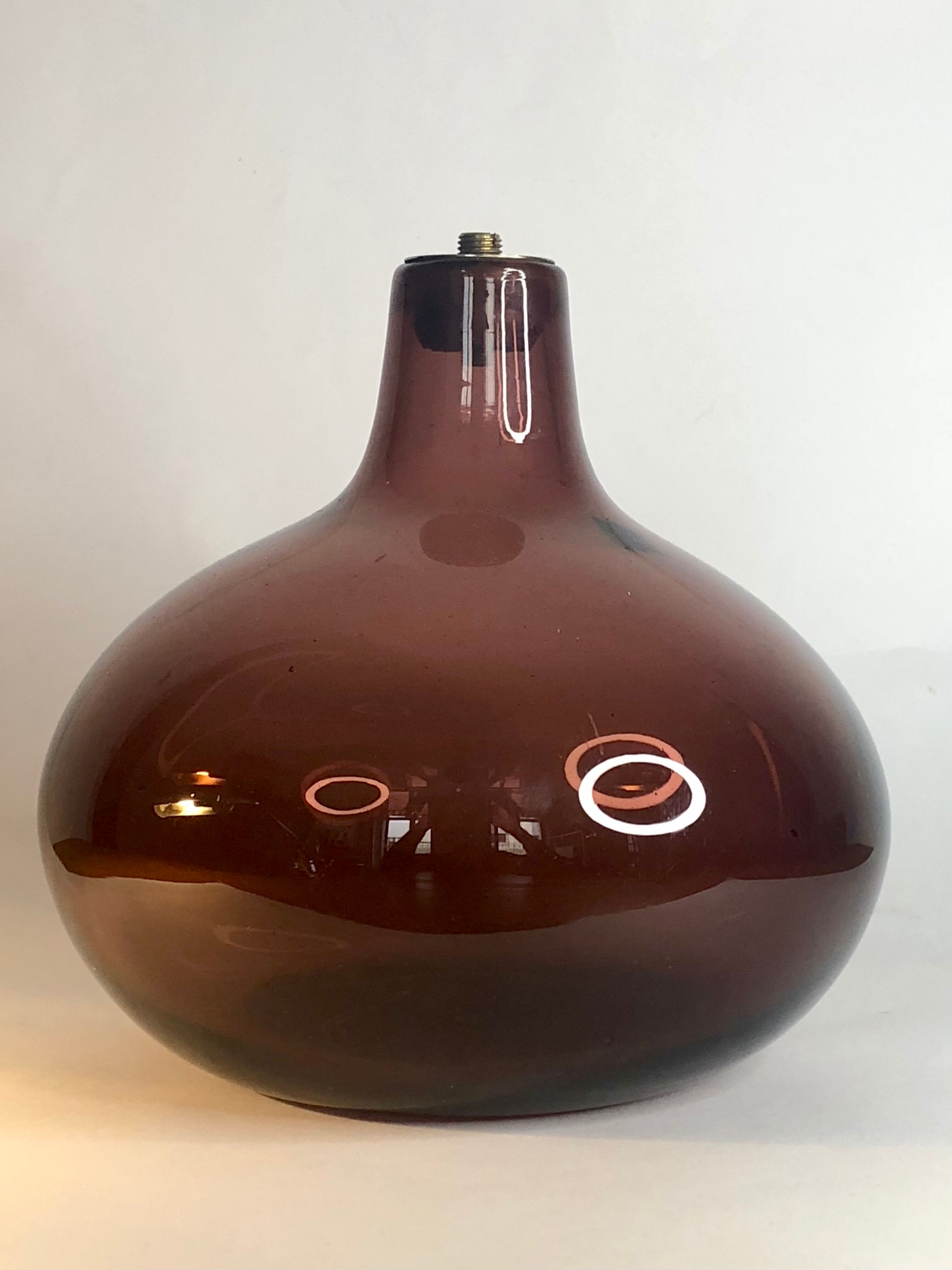 Plum glass lamp base