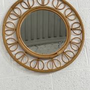 1950s round mirror in bamboo and rattan Franco Albini