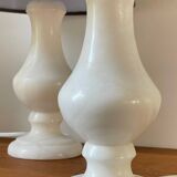 Pair of Vintage Alabaster Stone Lamps