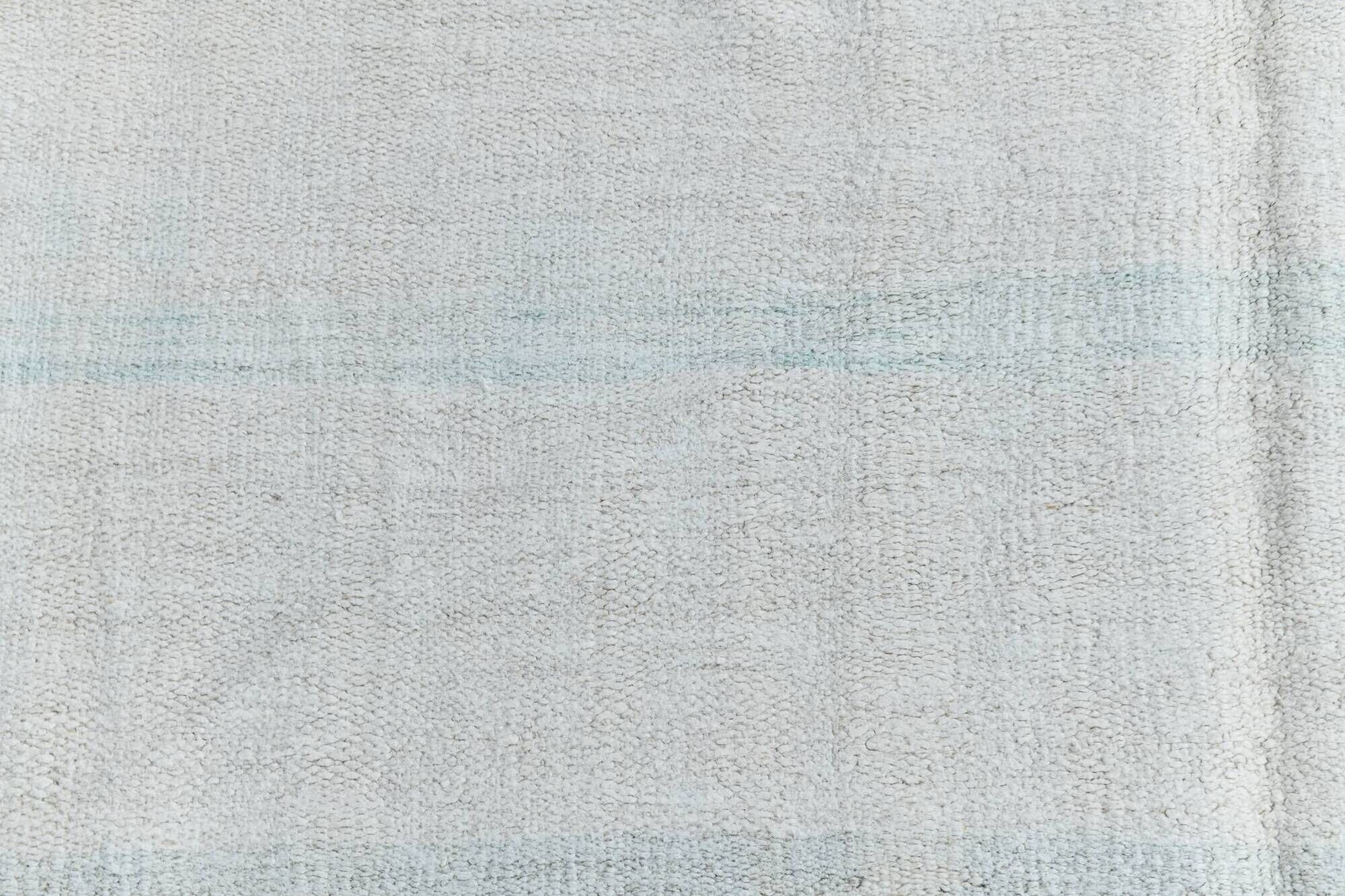 6x12 Off-White Long Wide Hand Woven Turkish Minimal Vintage Rug, 176x358 Cm