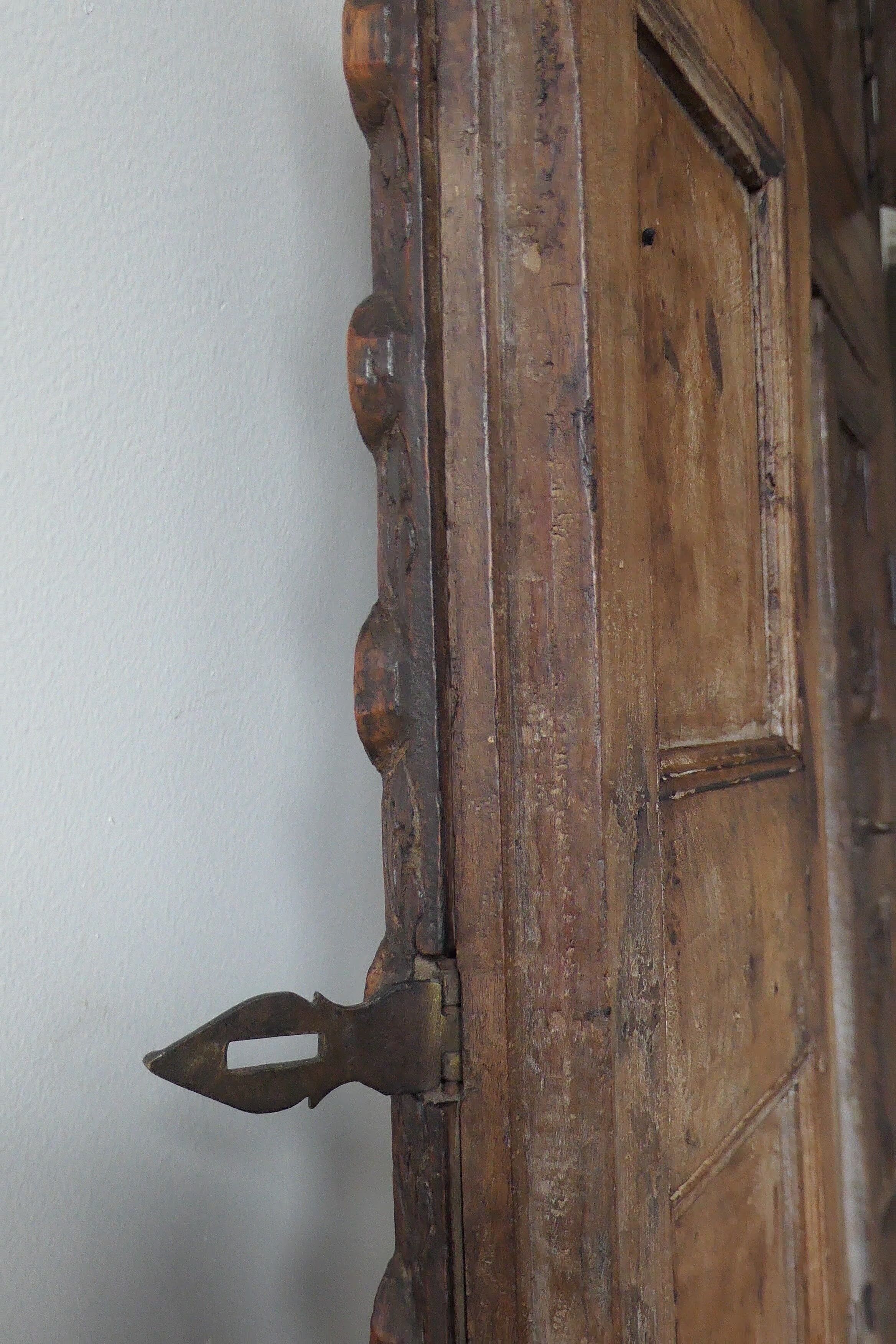 Antique carved wooden window and shutter from Rajasthan