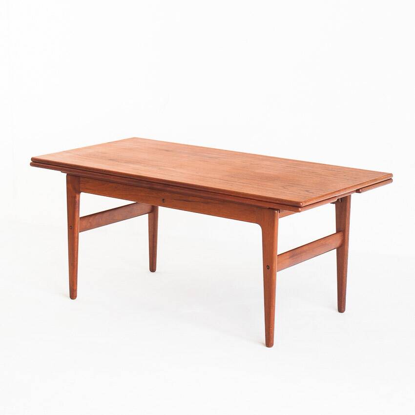 Vintage "Elevator" teak table Designed by Kai Kristiansen for VMMobler. Denmark, 1960s