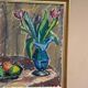 Original Swedish Oil on Canvas - 'Tulips' by Knut Lindström - Signed - Dated 1966 - Framed