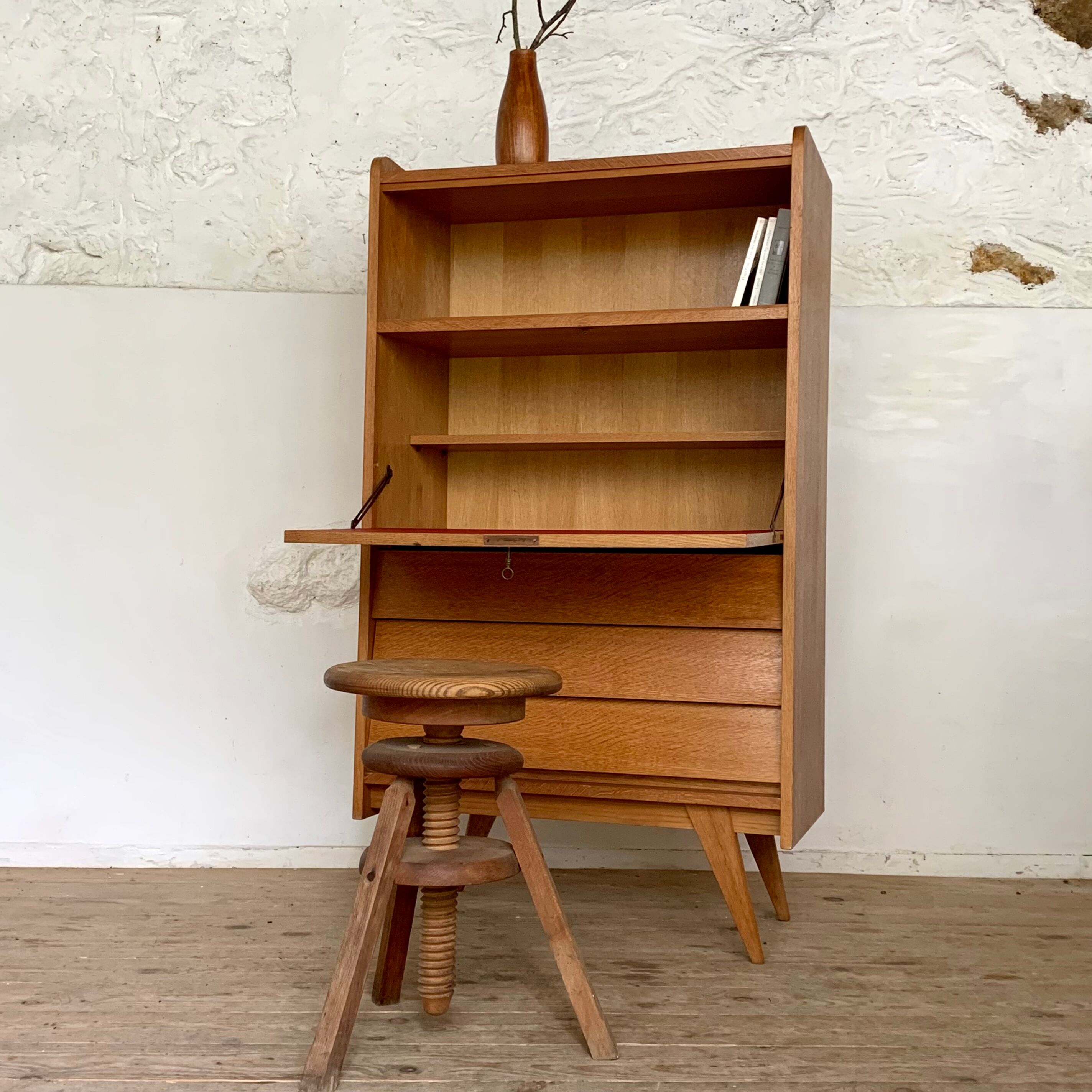 Desk secretary dresser vintage oak