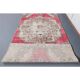 Vintage Turkish Hand-Knotted Wool Cotton Pink Runner Rug 105x228
