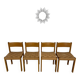 4 chaises bois et corde design Robert et Trix Haussmann  Dietiker vintage