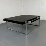 Bauhaus style black solid wood and tubular steel coffee table, Germany