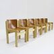 Ibisco cognac leather dining room chairs , set of 6