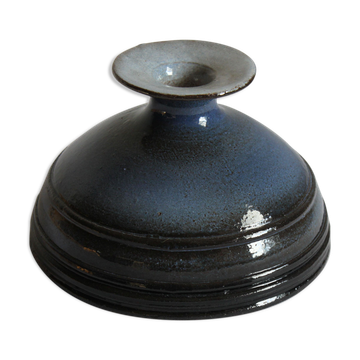 Blue ringed vase by Rogier Vandeweghe for Perignem Belgium, 1960s.