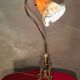 Bronze lamp, art nouveau brass 50x30 with tulip glass paste