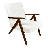Fauteuil vintage B-310 VAR blanc crème bouclé années 1970 - 2 pièces disponibles