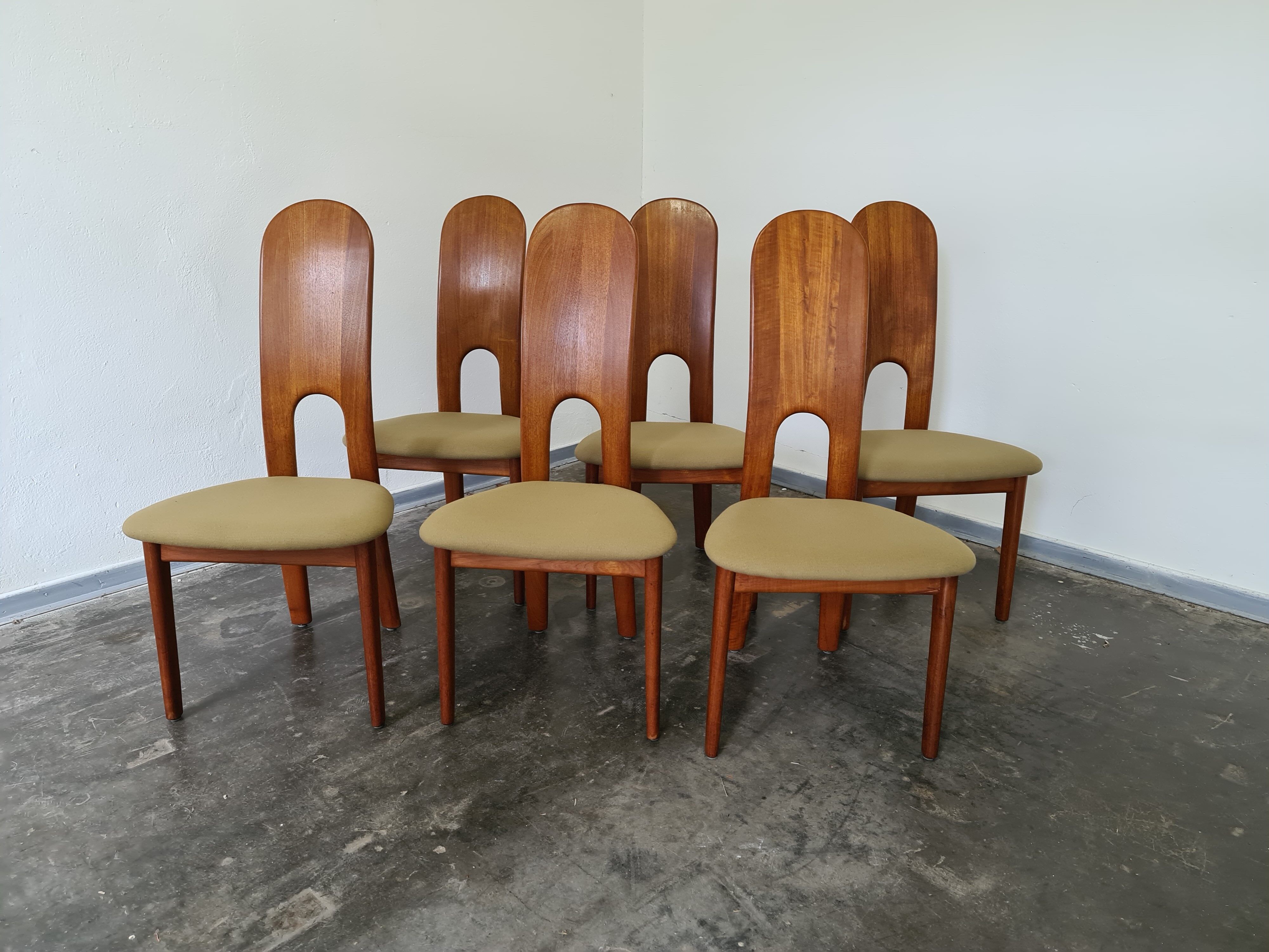 Set de  6 chaises à manger vintage danoises par Niels Koefoed