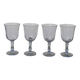 4 verres à pied bleutés