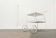 Mid-century modern minimalist perforated metal bar cart from the 1960s.