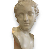 Bust of eros in glazed terracotta