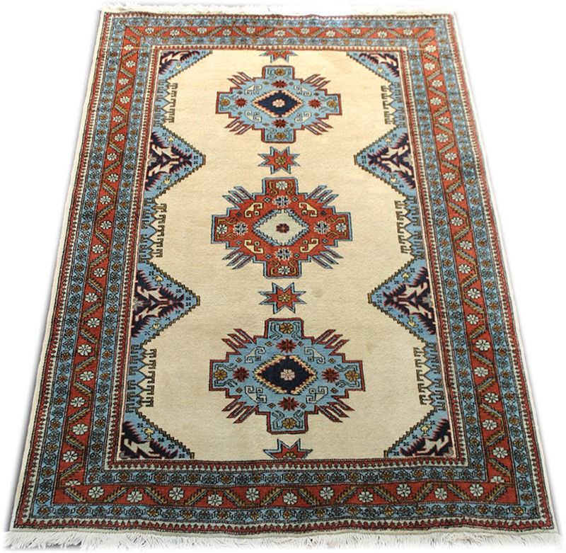 Authentic Persian carpet white background 205x140cm