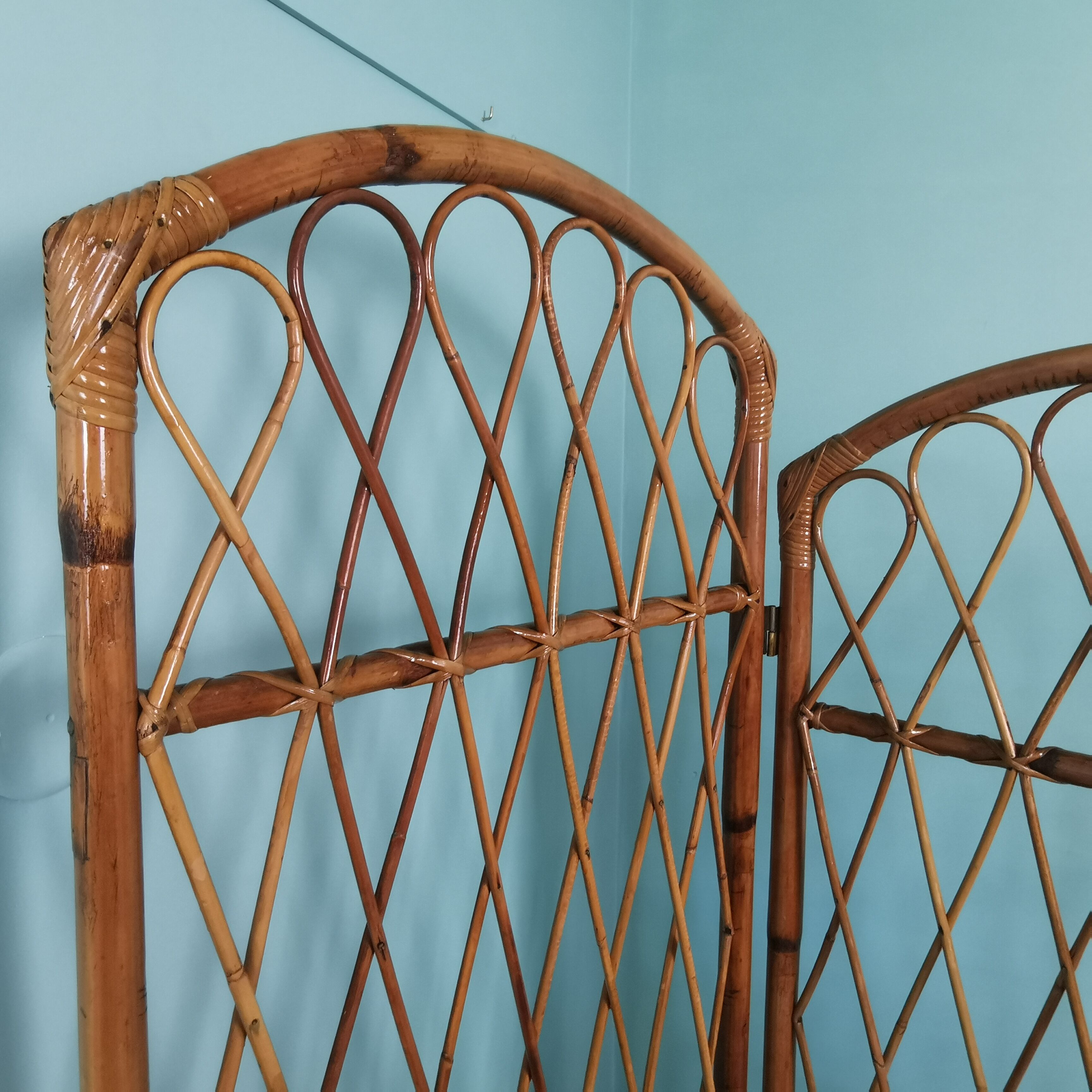 Rattan and bamboo screen