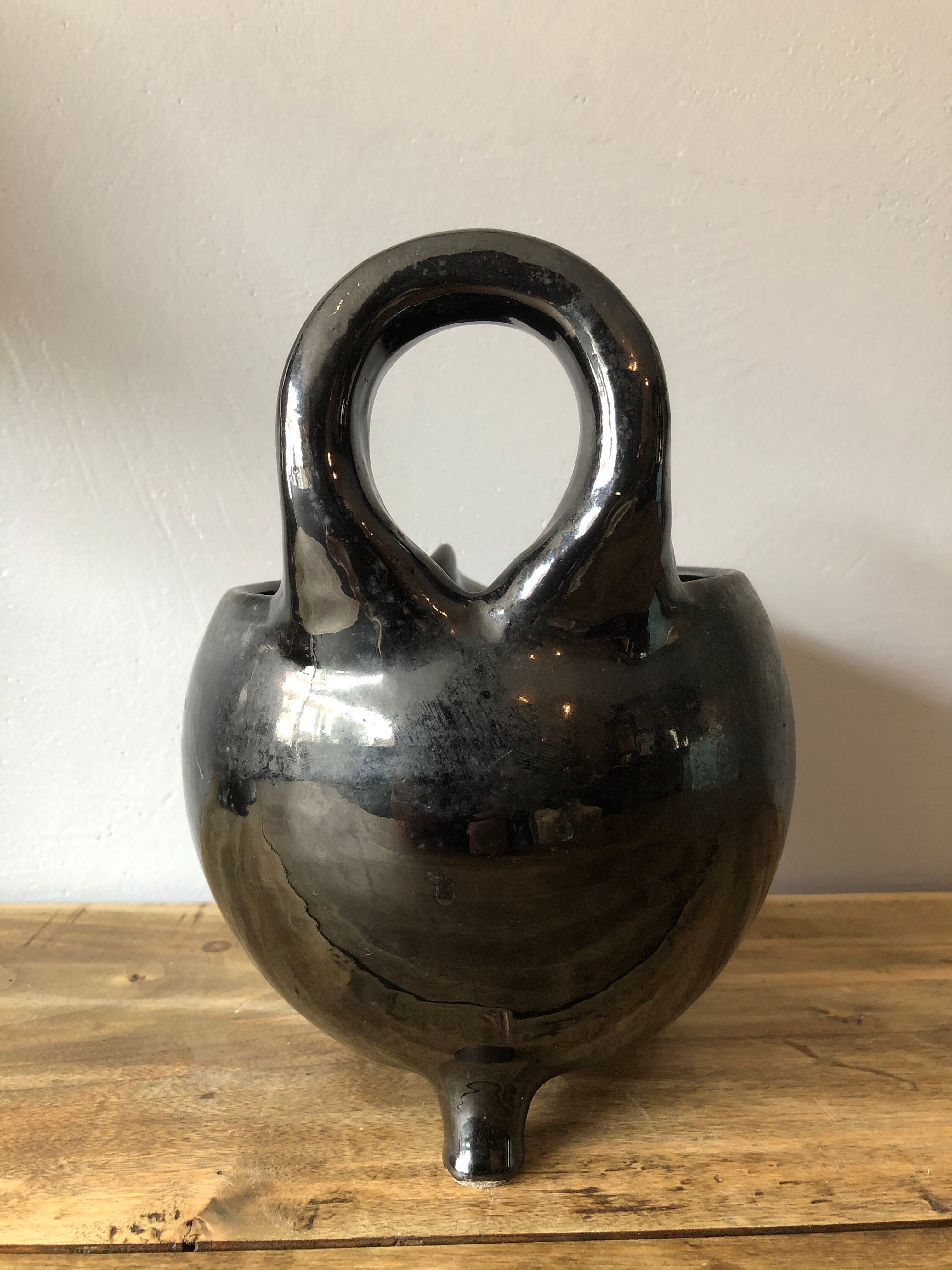 Vintage tripod ceramics pitcher