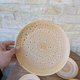 Set of 6 flat plates in stoneware Niderviller model Fauve from the 60s/70s.